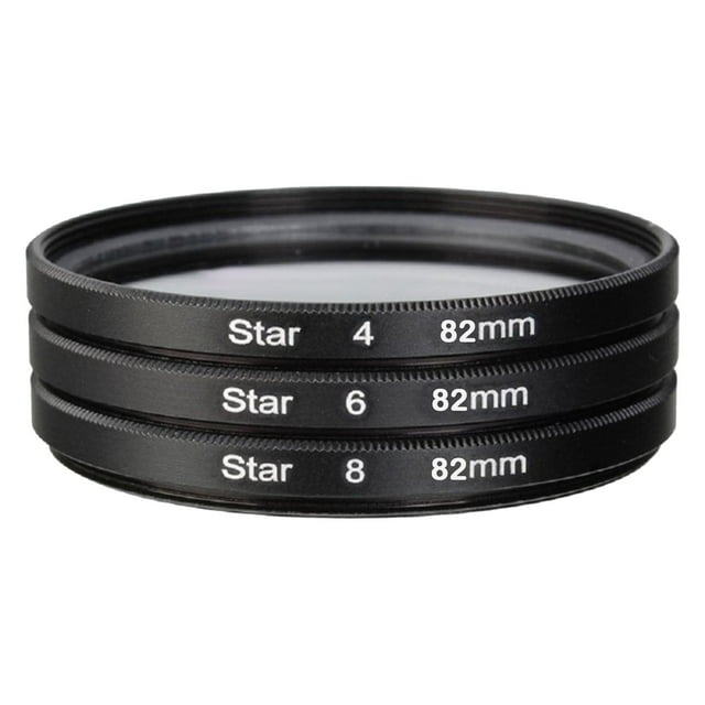 Set de 3 Filtres d'Objectifs de Caméra, Filtre à Éclat Variable, 4 6 8 Effets d'Étoiles, avec, 82 Mm
