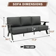 thumbnail image 3 of EAGLE PEAK Urban Slate 3-Seat Steel Modern Patio Couch Outdoor Sofa with Weather Resistant Cushions, Black/Gray, 3 of 8