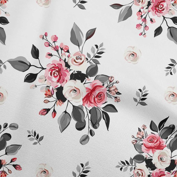 oneOone Cotton Poplin Twill Red Fabric Floral Sewing Fabric By The Yard Printed Diy Clothing Sewing Supplies 56 Inch Wide-NU