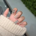 thumbnail image 2 of Purely hand-worn nail pads, high-end summer silver cat's eye full of diamonds, removable nail patch, fake nail strap drill, 2 of 9