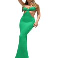 thumbnail image 1 of Backless Cocktail Dresses for Women  Halter Neck Tie Up Long Bodycon One Piece, 1 of 4