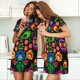thumbnail image 4 of Fotbe Traditional Floral Polish Bata de Dormir para Mujer con Estampado, Camisón de Algodón de Manga Corta, Ropa de Dormir Casual, 4 of 6
