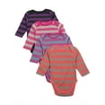 thumbnail image 2 of Baby Cotton Bodysuits Striped 4-Pack, 2 of 2