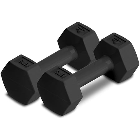 RBX Vinyl Coated Hand Weight Dumbbell Set - Hex Shaped  Roll Free for Body Building/Sculpting/Strength Training Exercise  (Set of 2)
