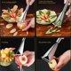 thumbnail image 2 of Cuchillo para tallar frutas, cuchillo cortador de frutas y verduras de acero inoxidable, herramienta multiusos para pelar frutas en forma de V, 2 of 5