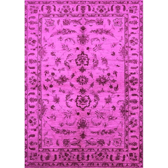 Ahgly Company Indoor Rectangle Oriental Pink Traditional Area Rugs, 6' x 9'