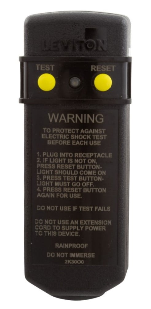 Leviton GSRA1 GFCI Self-Test Right Angle Plug-In 15 AMP 115 Volt Automatic Reset