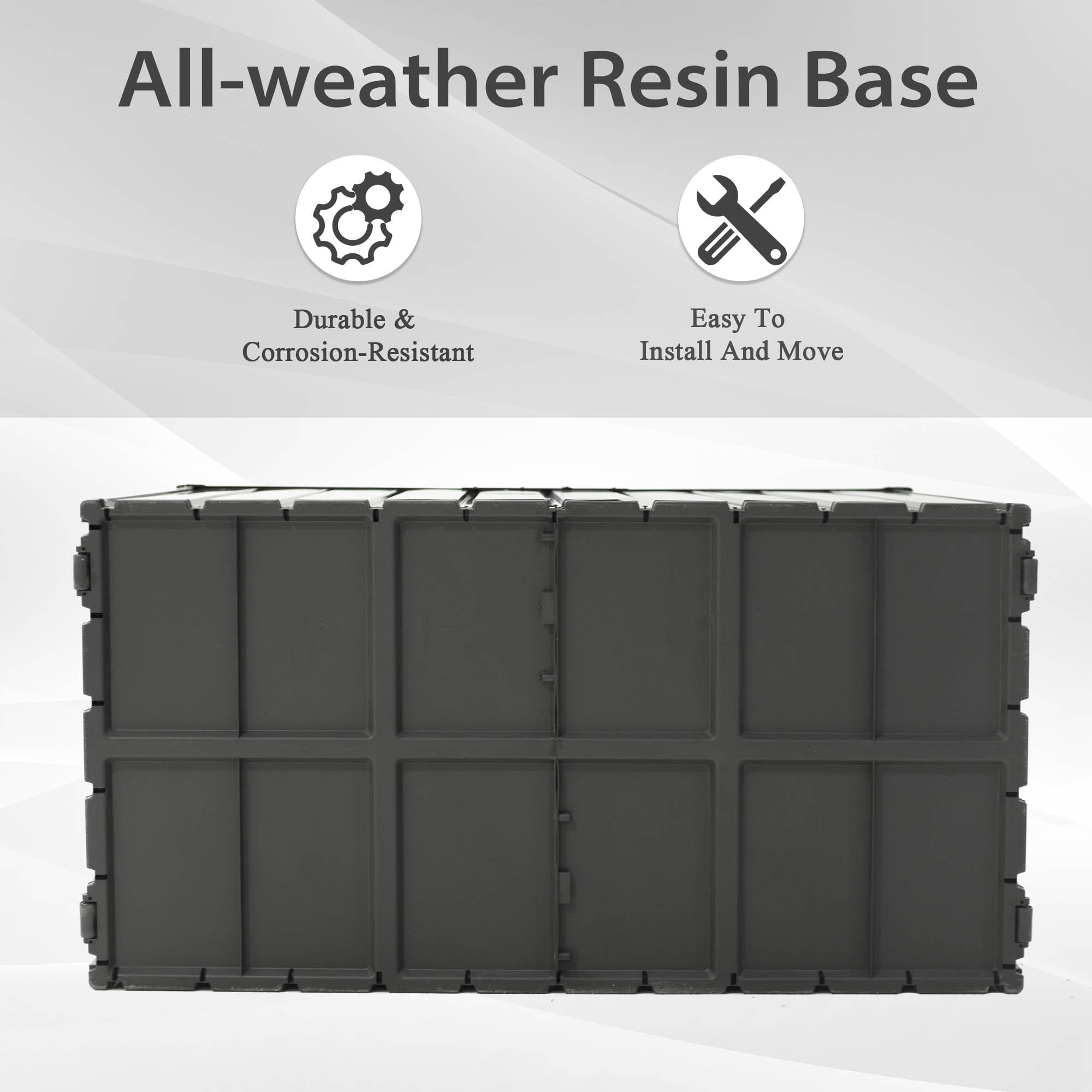 Leumius 150 Gallon Outdoor Storage Deck Box Waterproof, Large Patio Storage Bin with Lockable for Outside Cushions, Throw Pillows, Garden Tools (Dark Gray)