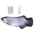 thumbnail image 1 of Juguete eléctrico para gato y pez, juguete de felpa que se mueve, salta, pez de imitación automático, recargable, Arowana plateada, carga USB, 1 of 5