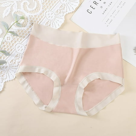 

PEASKJP Womens Panties Breathable High Waisted Cotton Underwear Soft Breathable Panties Briefs Seamless Ladies Panties D L