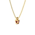 thumbnail image 3 of SuperJeweler 1/2 Carat Created Ruby and Diamond Heart Necklace in 10 Karat Yellow Gold for Women, 3 of 5