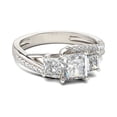 thumbnail image 4 of Eclet Jewels Princess Cut Excellent 1.8 Ct Diamond Ring For Women's - Silver 14K White Gold Over Ring - 3 Stone Bypass Rings for Women's - Split Shank Diamond Rings for Women's - Birthday Gifts, 4 of 12