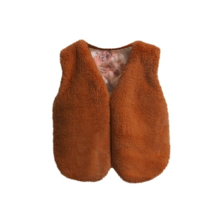 

Baby Clothing for Boys Girls Sleeveless Fuzzy Toddler Unisex Tanks Solid Color Winter Clothes Vests Outwear