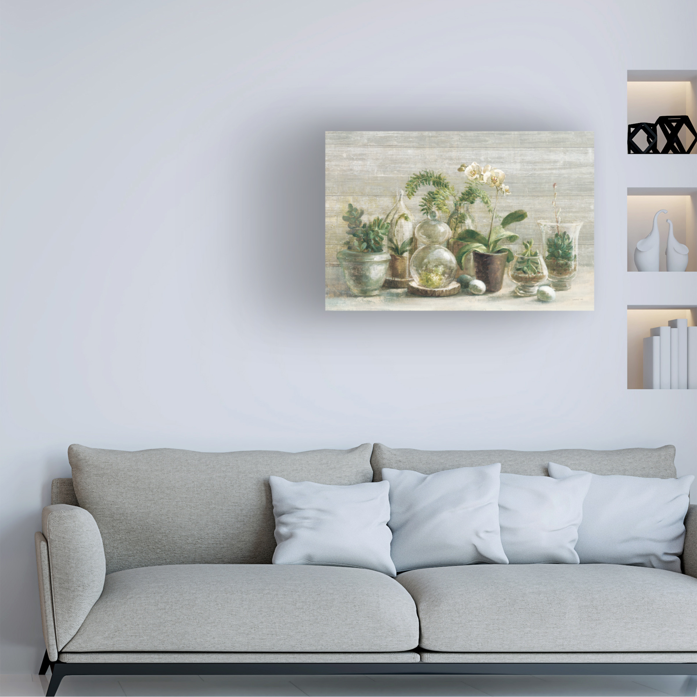 Trademark Fine Art 'Greenhouse Orchids on Wood v2' Canvas Art by Danhui Nai