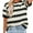 Black, variant on MORTTIC Women's Stylish Color Block Striped T-Shirt Crew Neck Short Sleeve Loose Fit Tee for Everyday Wear, S