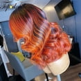 thumbnail image 4 of Lace Front Human Hair Wig with Baby Hair Ombre Orange Brazilian, 4 of 14