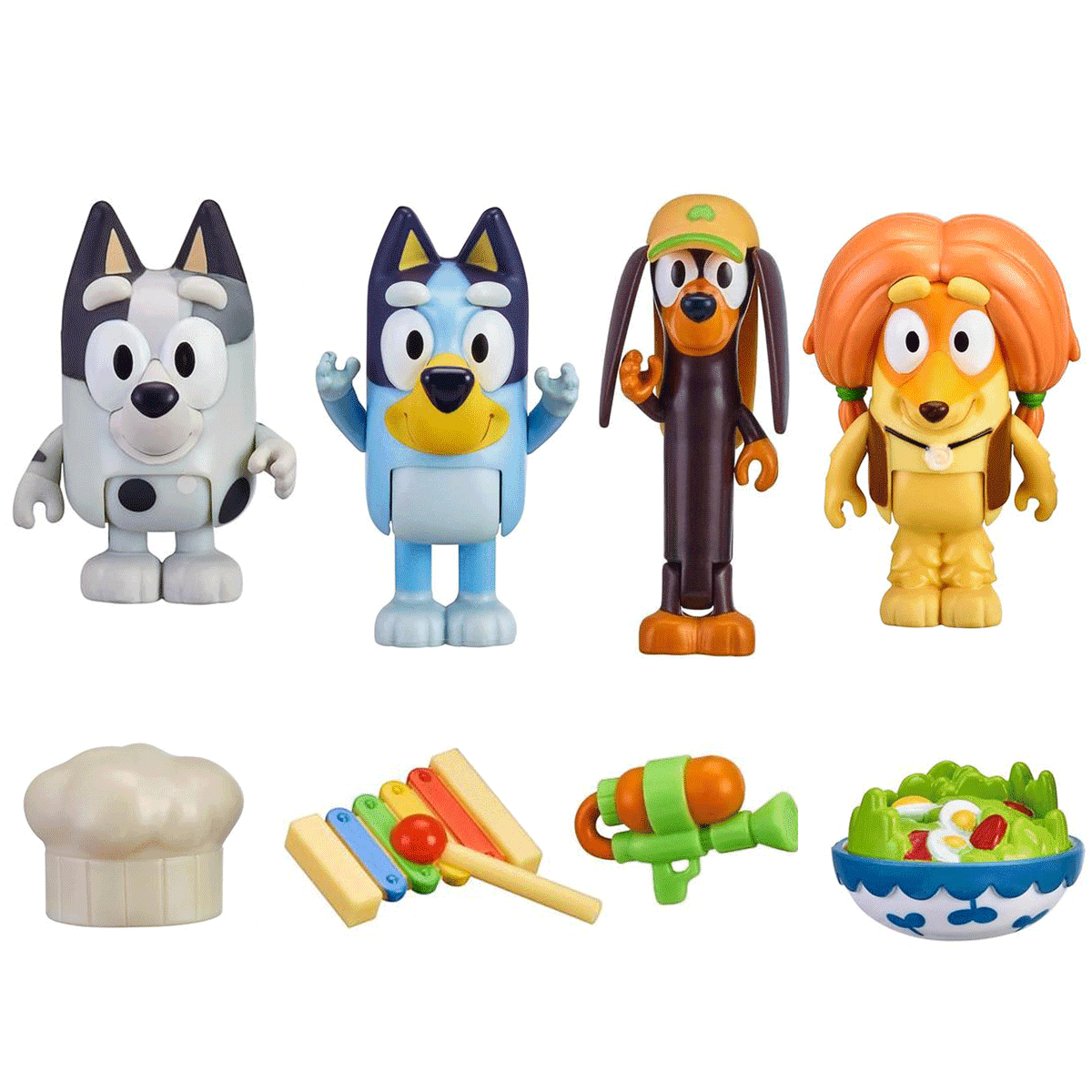 Bluey Story Friends Pack Includes Bluey, Indy, Muffin, Snickers