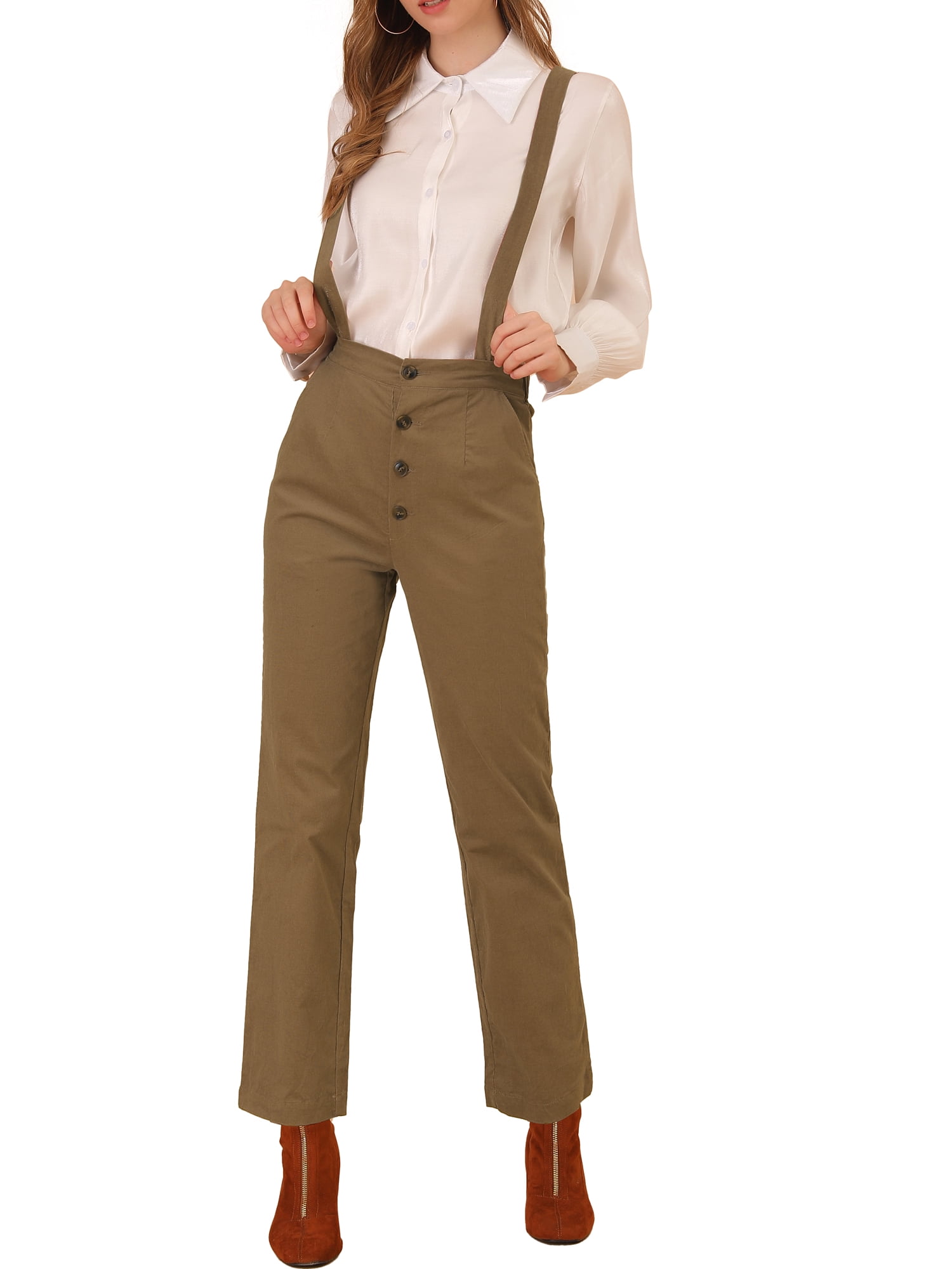 High Waist Pants Suspender Overalls 
