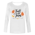 thumbnail image 4 of WREESH Thanksgiving Shirts for Women Long Sleeve V Neck T Shirts Letter Graphic Printed Tees Blouses Casual Fall Tops 2025 White, 4 of 5