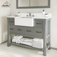 thumbnail image 4 of Boyel Living 48" Bathroom Cabinet Farmhouse Sink Bathroom Vanity in Grey Quartz stone worktop, 4 of 6
