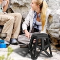 thumbnail image 1 of Taburete plegable plegable, silla para acampar, asiento resistente, muebles ligeros Negro Black Cola Taburetes Plegables, 1 of 8