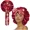 Burgundy, variant on Printed Satin Sleeping Bonnet for Women – Adjustable Elastic Hair Cap for Nighttime, Soft & Breathable Polyester Sleep Hat
