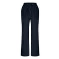 thumbnail image 4 of YUGYXL Women's Cotton Linen Long Pants Plus Size Loose Lounge Pants Office Wide Leg Pants with Multiple Pockets Beach Pants Navy XXXXL, 4 of 6