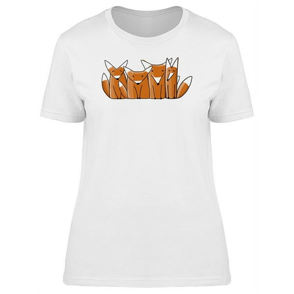 Cartoon Foxes Family T-Shirt Women -Image by Shutterstock, Female x-Large