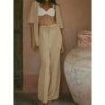 thumbnail image 2 of 2 Piece Women's Summer Cover up Crochet Knit Cardigan Tops Long Pants Set Bathing Suit Beach Outfit, 2 of 4