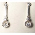 thumbnail image 3 of Art Deco Clear Cubic Zircon 925 Sterling Silver Drop/Dangle Earrings | 1 Inch |, 3 of 3