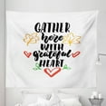 thumbnail image 1 of Gather Tapestry, Gather Here with Grateful Heart Message with Autumn Maple Leaves Motivation Print, Fabric Wall Hanging Decor for Bedroom Living Room Dorm, 5 Sizes, Multicolor, by Ambesonne, 1 of 1