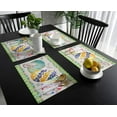 thumbnail image 3 of Easter Day Placemats Set of 6 - Cute Easter Eggs Rabbits Green and White Plaid Border Place Mat for Dining Table Washable Cotton Linen Table Mats, 12 x 18 Inch, 3 of 6