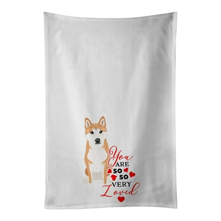 

Shiba Inu Red #1 so Loved White Kitchen Towel Set of 2 19 in x 28 in