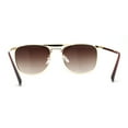 thumbnail image 2 of Hipster Crossbar Double Bridge Rectangle Metal Rim Sunglasses Gold Brown, 2 of 4