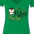 thumbnail image 4 of Inktastic Happy New Year with Cute Penguin Women's V-Neck T-Shirt, 4 of 5