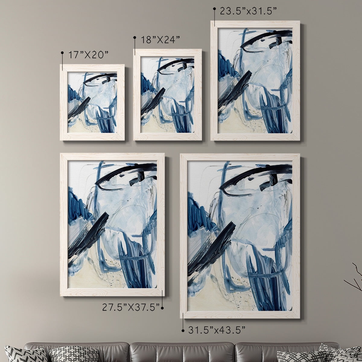 Indigo Swash I - Premium Framed Canvas 2 Piece Set - Ready to Hang