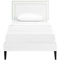 thumbnail image 4 of Modway Virginia Faux Leather Twin Platform Panel Bed in White, 4 of 5
