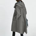 thumbnail image 5 of Baberdicy Women's Mid-Length Trench Coat, Elegant Waist Tie Casual Windbreaker Jacket , Belted Trench Coat, Mid-Length Windbreaker, Casual Fall Jacket Dark Gray L, 5 of 5