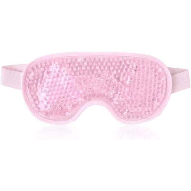 ZHAOCHENG Mascarilla para ojos fría, mascarilla de gel para ojos hinchados, ojeras, migraña, mascarilla fría para ojos reutilizable con bolsa de hielo para ojos en la parte posterior de felpa para ter
