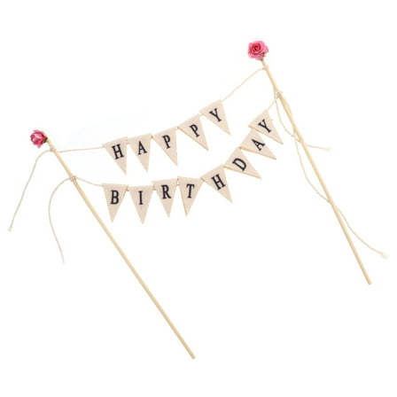 WRISTBIQUE Birthday Party Banner Cake Topper Pink Eco-friendly Design 1Set
