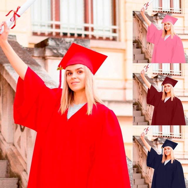 Matte Graduation Cap and Gown 2026 Set with Tassel for High School & College 10 Colors