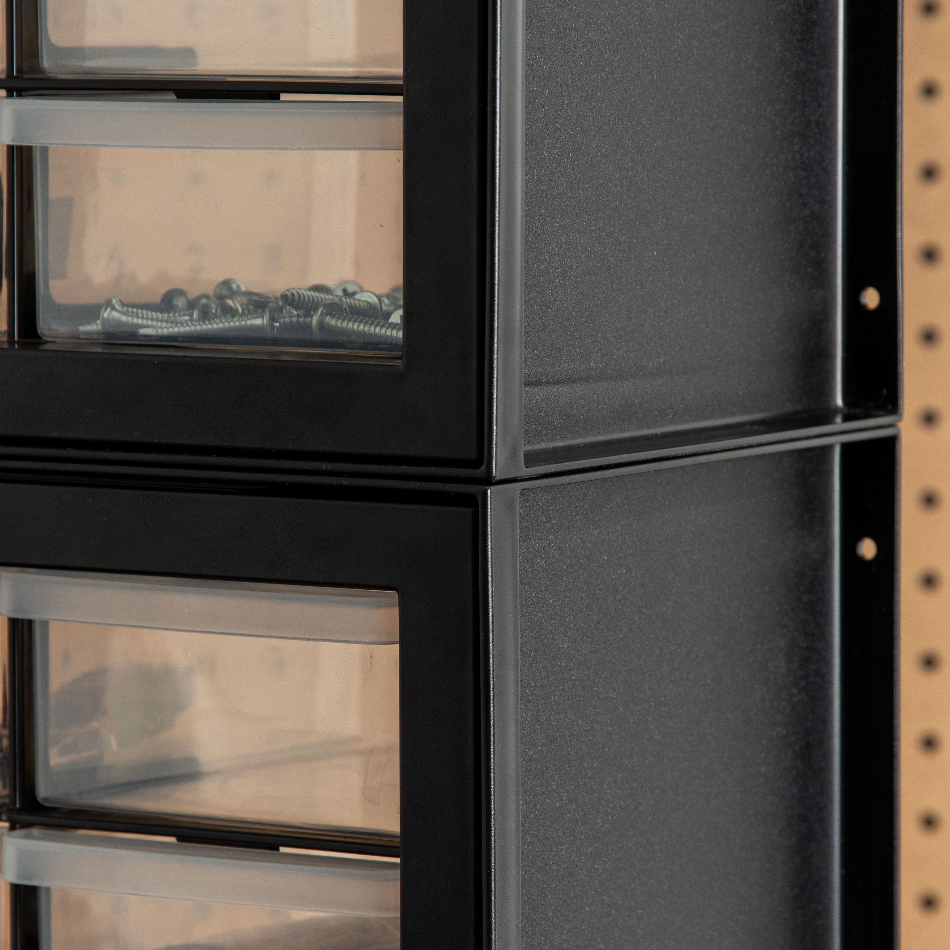 IRIS 24 Drawer Stackable Storage Cabinet for Hardware Crafts, Black Small Brick Organizer Utility Chest