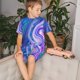 thumbnail image 4 of Balery Swirl Blue And Purple Conjunto de Pijama Infantil de Manga Corta con Estampado – Ropa de Dormir de Algodón Suave-Large, 4 of 6