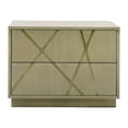 thumbnail image 2 of Benjara BM311196 28 in. Cross Sectioned Paint Art Cubed Design Nightstand, Bronze & White, 2 of 5