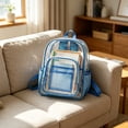 thumbnail image 6 of AYktou Clear Backpack for Stadium Approved, 10×5×14 Inch PVC Waterproof Clear Bag with Adjustable Straps & Mesh Side Pocket, Transparent Backpack Daypack for Concerts, Sports, Games, Festivals, 6 of 6