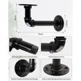 thumbnail image 2 of Soportes para estantes MUZIK Industrial Pipe L, negros, resistentes, 2 of 7