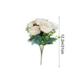 thumbnail image 4 of 12.2in Realistic Plastic Artificial Rose Bouquet with Leaves & Buds, Durable Synthetic Home Office Decor, Multi-Functional Decorative Fake Plant for Table Centerpiece, Gift, Wedding, 4 of 6