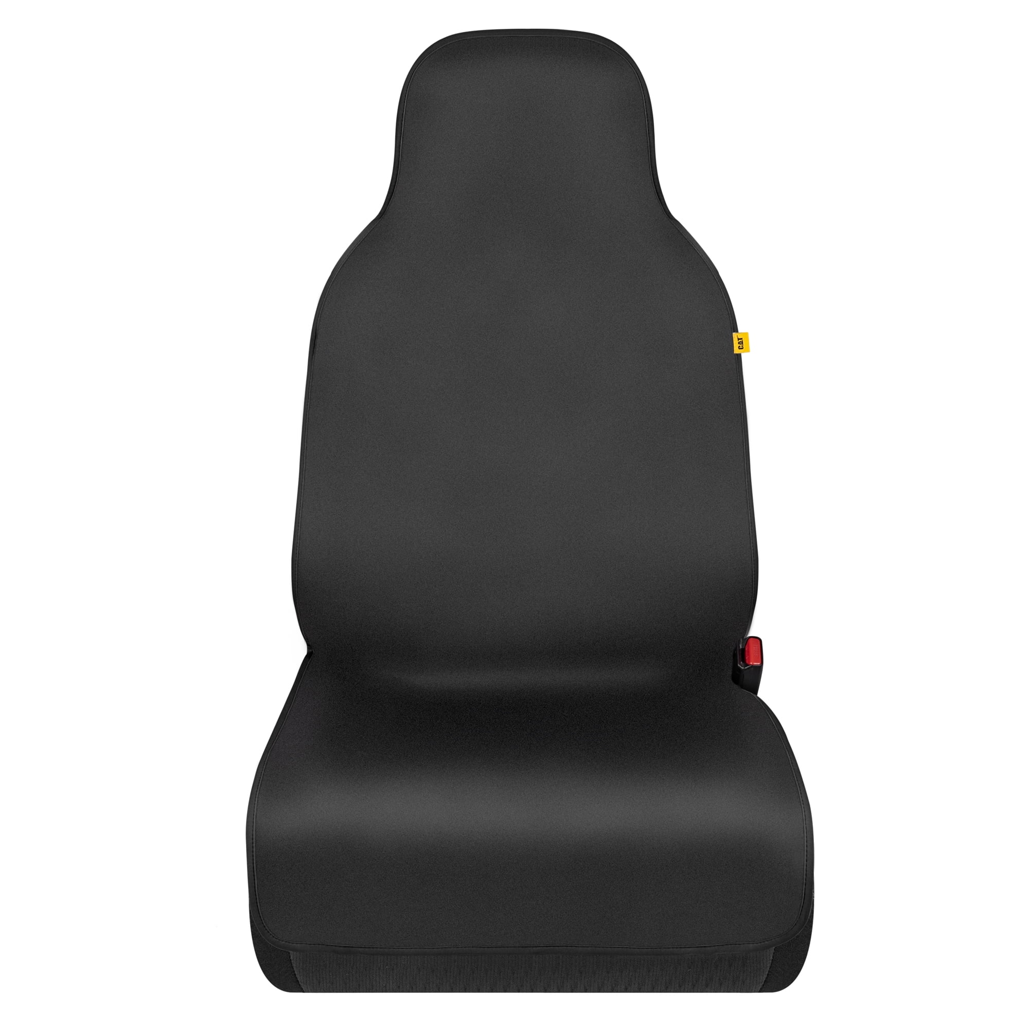 Caterpillar Waterproof Automotive Seat Cover for Cars Trucks and SUVs, 1 Piece  Durable Neoprene Seat Protector for Front Seats, Black Car Seat Cover with Black Trim