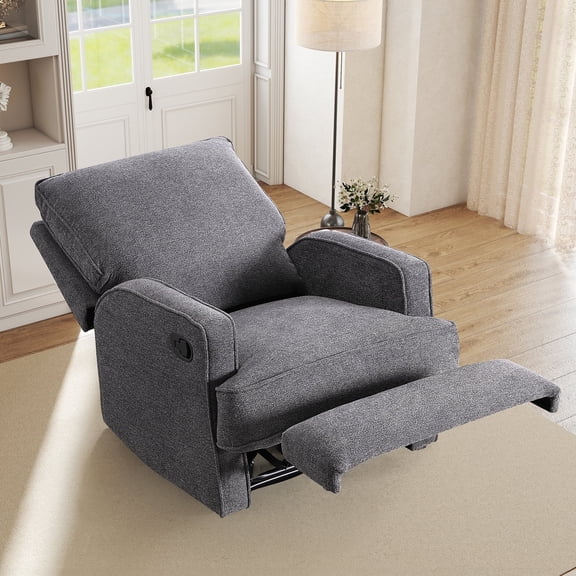 Bonzy Home Recliner Chair, Adjustable Backrest, Modern Design – Comfortable Manual Recliner for Living Room, Bedroom & Office, Gray