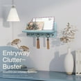 thumbnail image 4 of Retro Key Holder Wall Mount for Room Decor \u Farmhouse Key Hanger with Hooks &ampFloating Shelf for Coat Rack \u Mail Organizer for Entryway Wall Decor or Office Decor (Br, 4 of 6